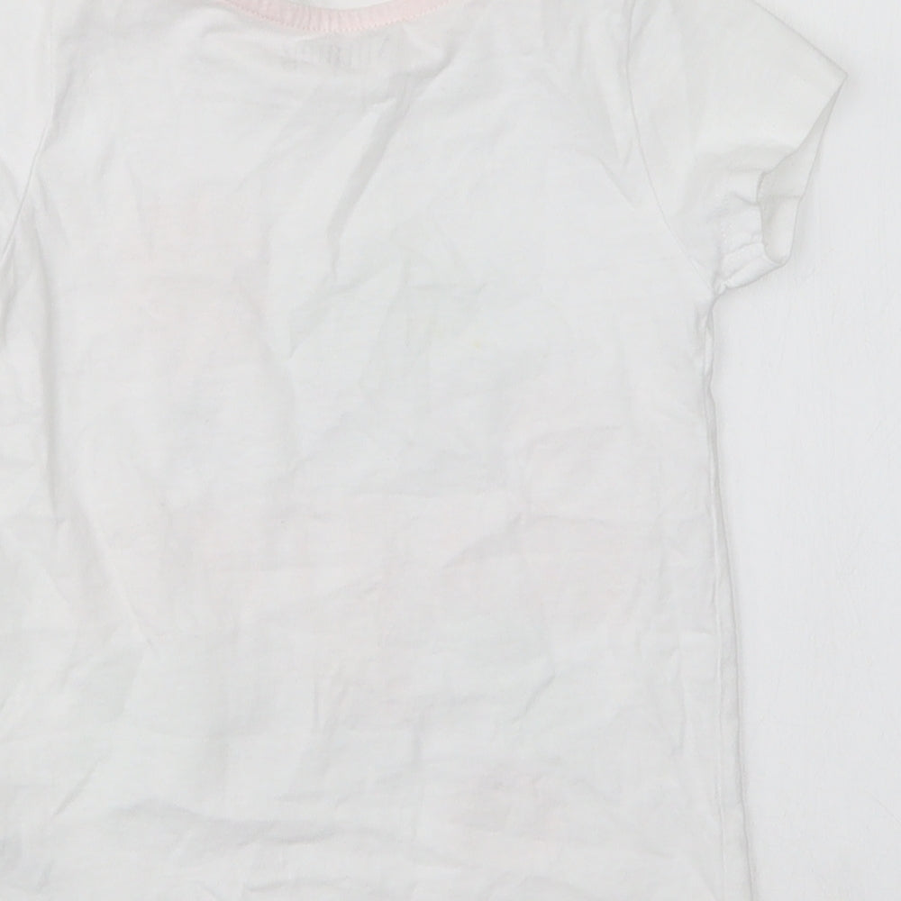 Nutmeg Girls Multicoloured Floral Cotton Basic T-Shirt Size 5-6 Years Round Neck