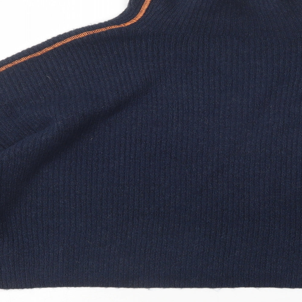 Topshop Womens Blue High Neck  Acrylic Pullover Jumper Size 10