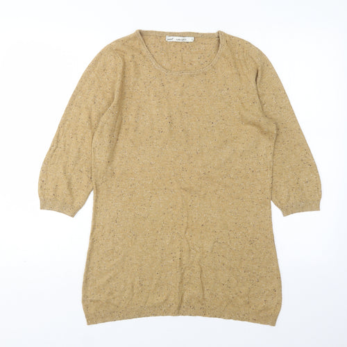 NEXT Womens Beige Round Neck  Cotton Pullover Jumper Size 10