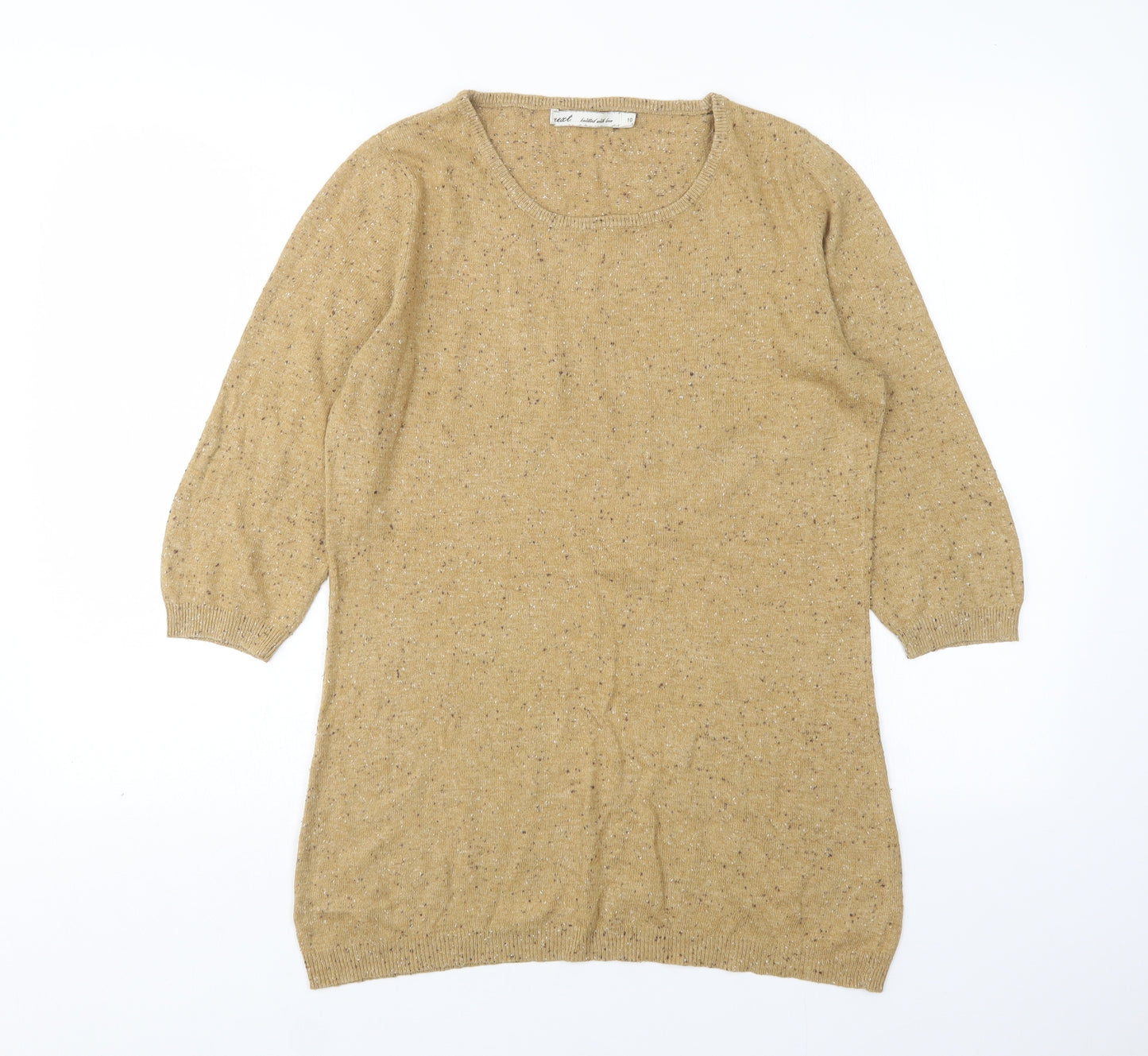 NEXT Womens Beige Round Neck  Cotton Pullover Jumper Size 10