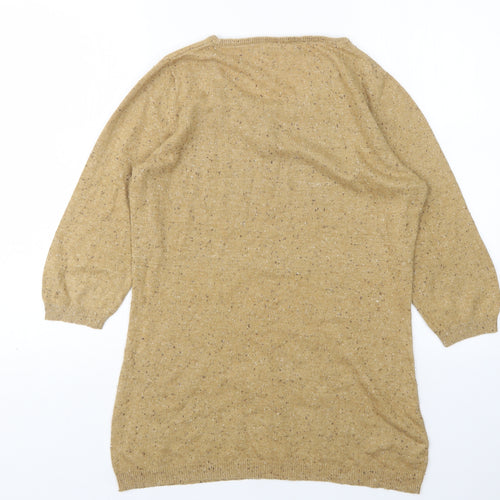 NEXT Womens Beige Round Neck  Cotton Pullover Jumper Size 10