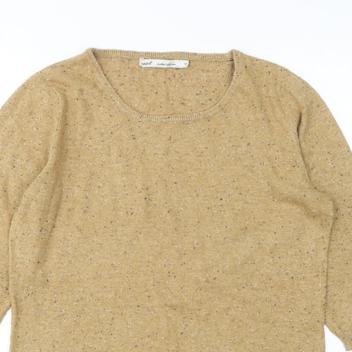 NEXT Womens Beige Round Neck  Cotton Pullover Jumper Size 10