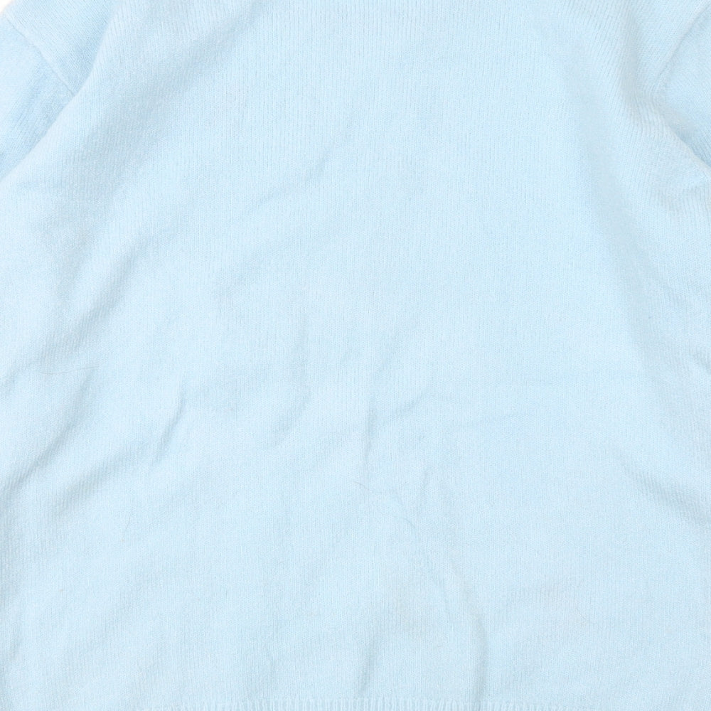 George Womens Blue Round Neck  Acrylic Pullover Jumper Size M   - Christmas