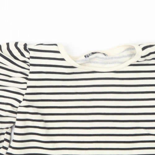 Zara Womens Multicoloured Round Neck Striped Cotton Pullover Jumper Size S