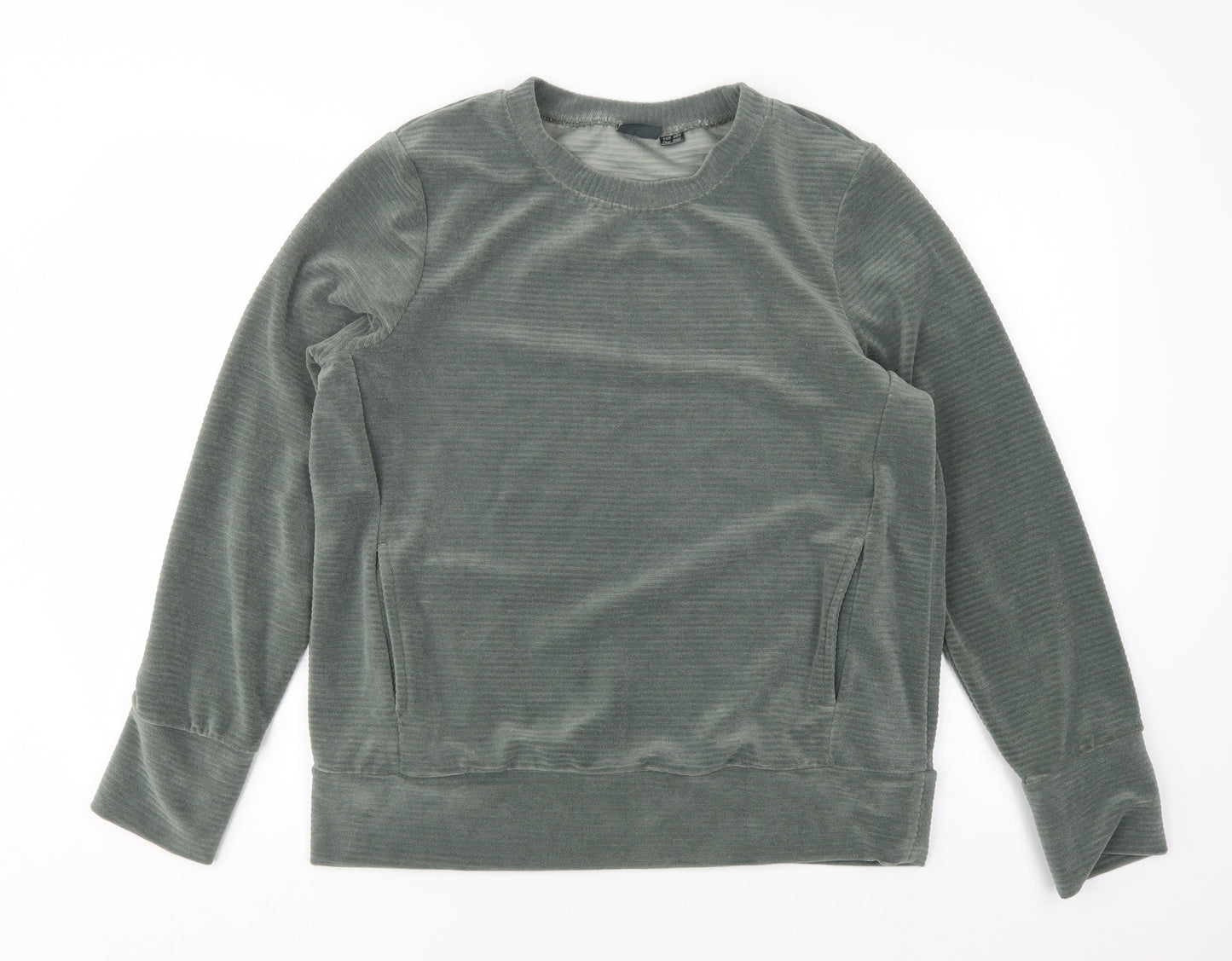 Crivit Womens Green Round Neck  Polyester Pullover Jumper Size M