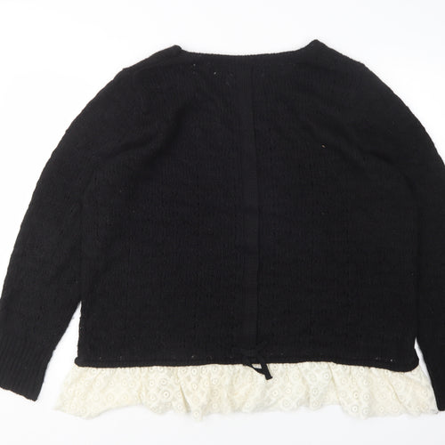 Very Womens Black Round Neck  Cotton Pullover Jumper Size 22