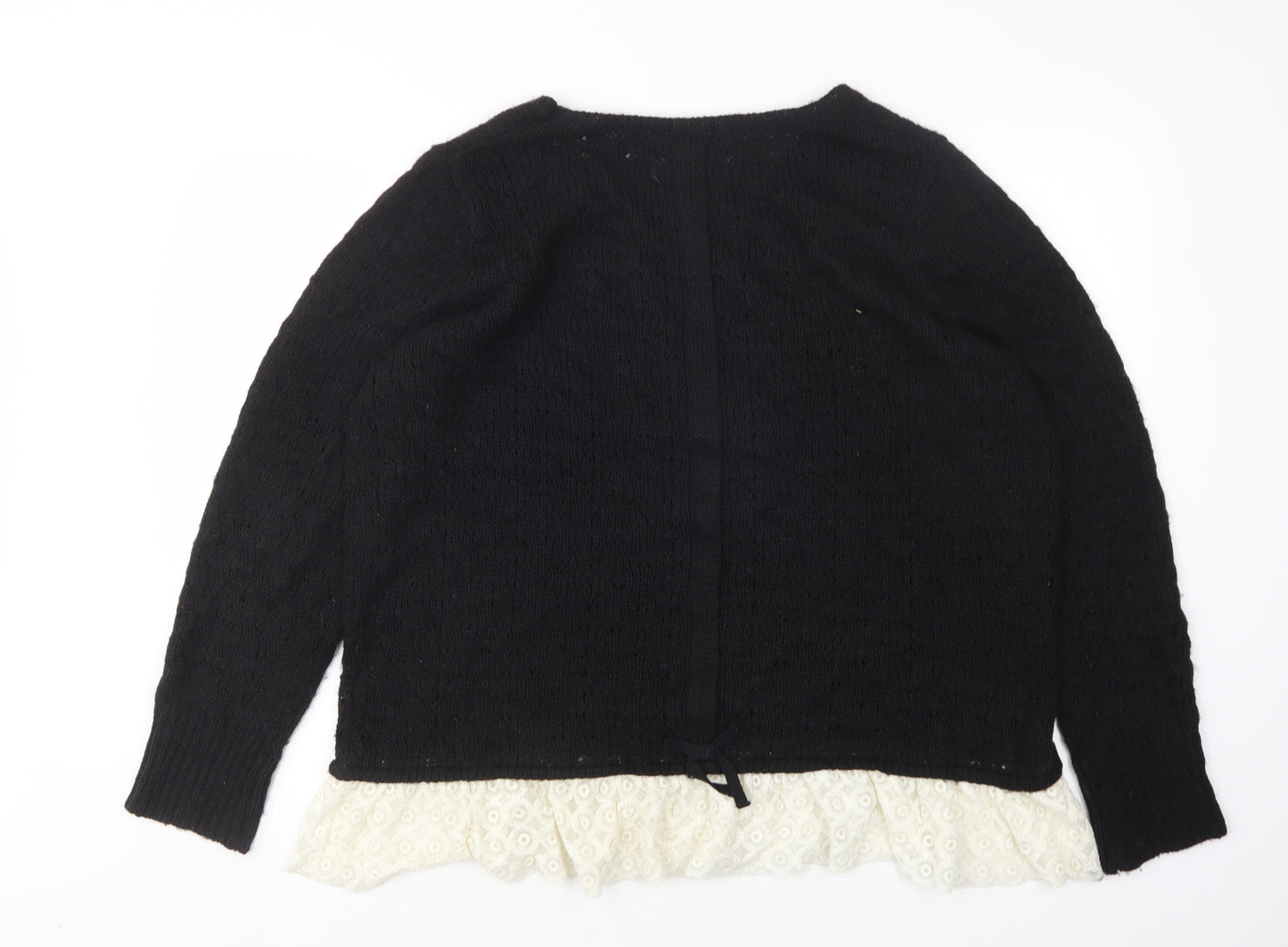 Very Womens Black Round Neck  Cotton Pullover Jumper Size 22