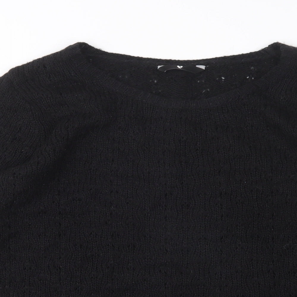 Very Womens Black Round Neck  Cotton Pullover Jumper Size 22