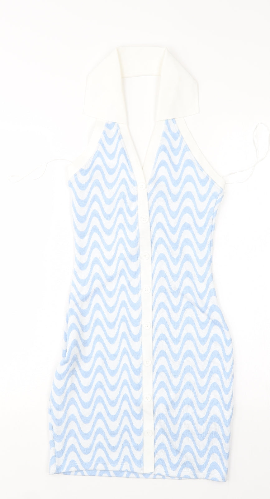 H&M Womens Multicoloured Striped Polyester Mini  Size XS  Halter