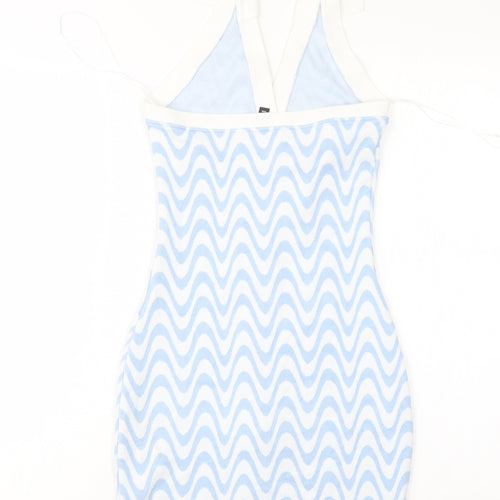 H&M Womens Multicoloured Striped Polyester Mini  Size XS  Halter