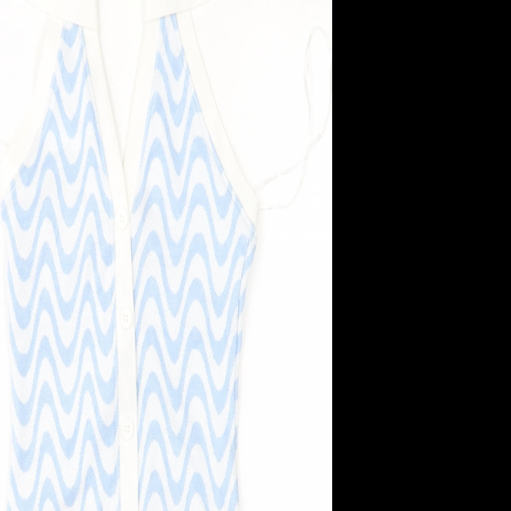 H&M Womens Multicoloured Striped Polyester Mini  Size XS  Halter
