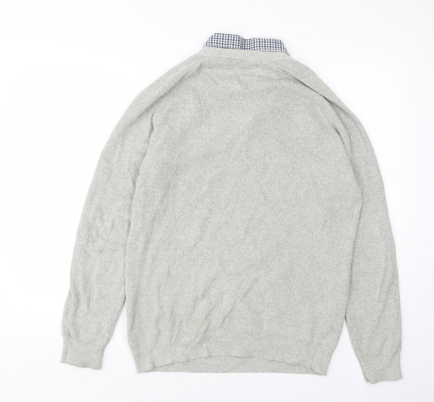 NEXT Womens Grey Collared  Cotton Pullover Jumper Size M