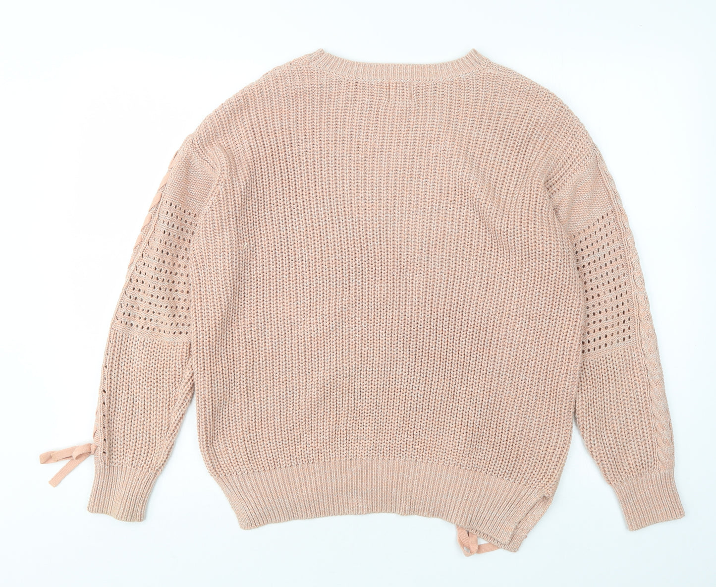 River Island Womens Pink Round Neck  Acrylic Pullover Jumper Size S