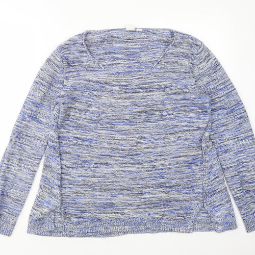 Gap Womens Multicoloured Round Neck Striped Cotton Pullover Jumper Size M