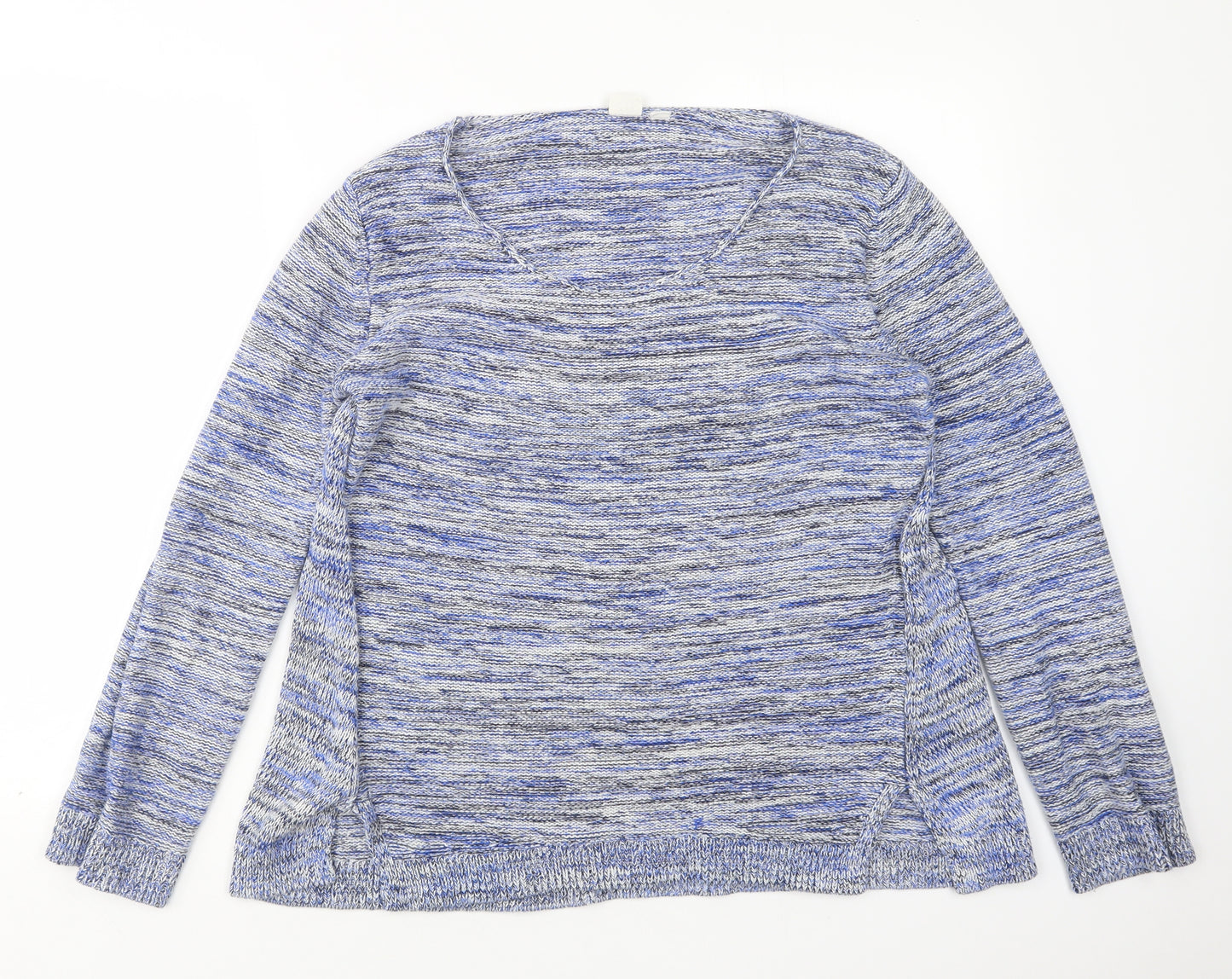Gap Womens Multicoloured Round Neck Striped Cotton Pullover Jumper Size M