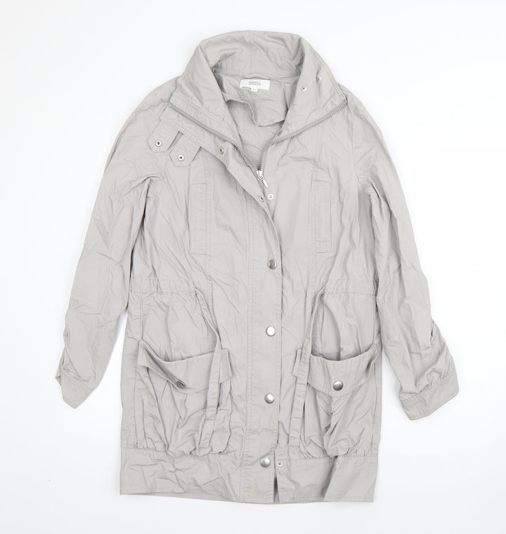 M&S Womens Grey   Overcoat Coat Size 8