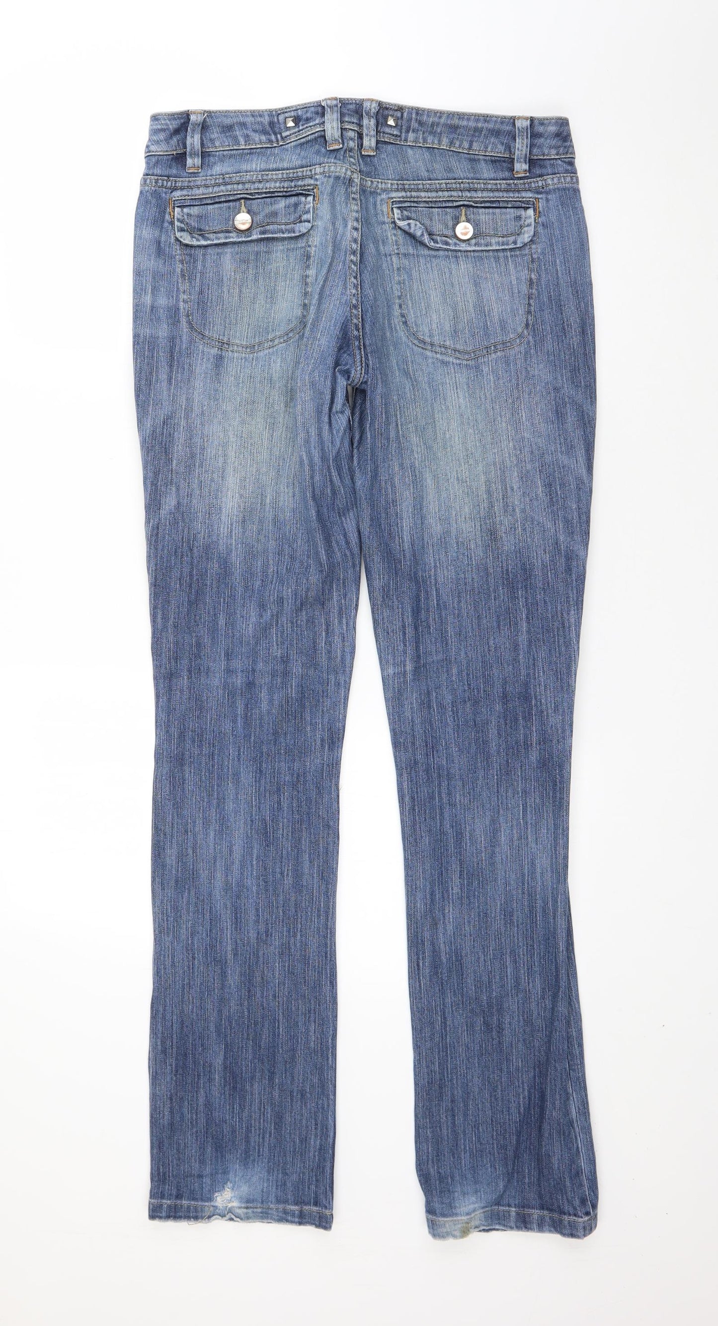 Karen Miller Womens Blue  Cotton Straight Jeans Size 10 L32 in Regular