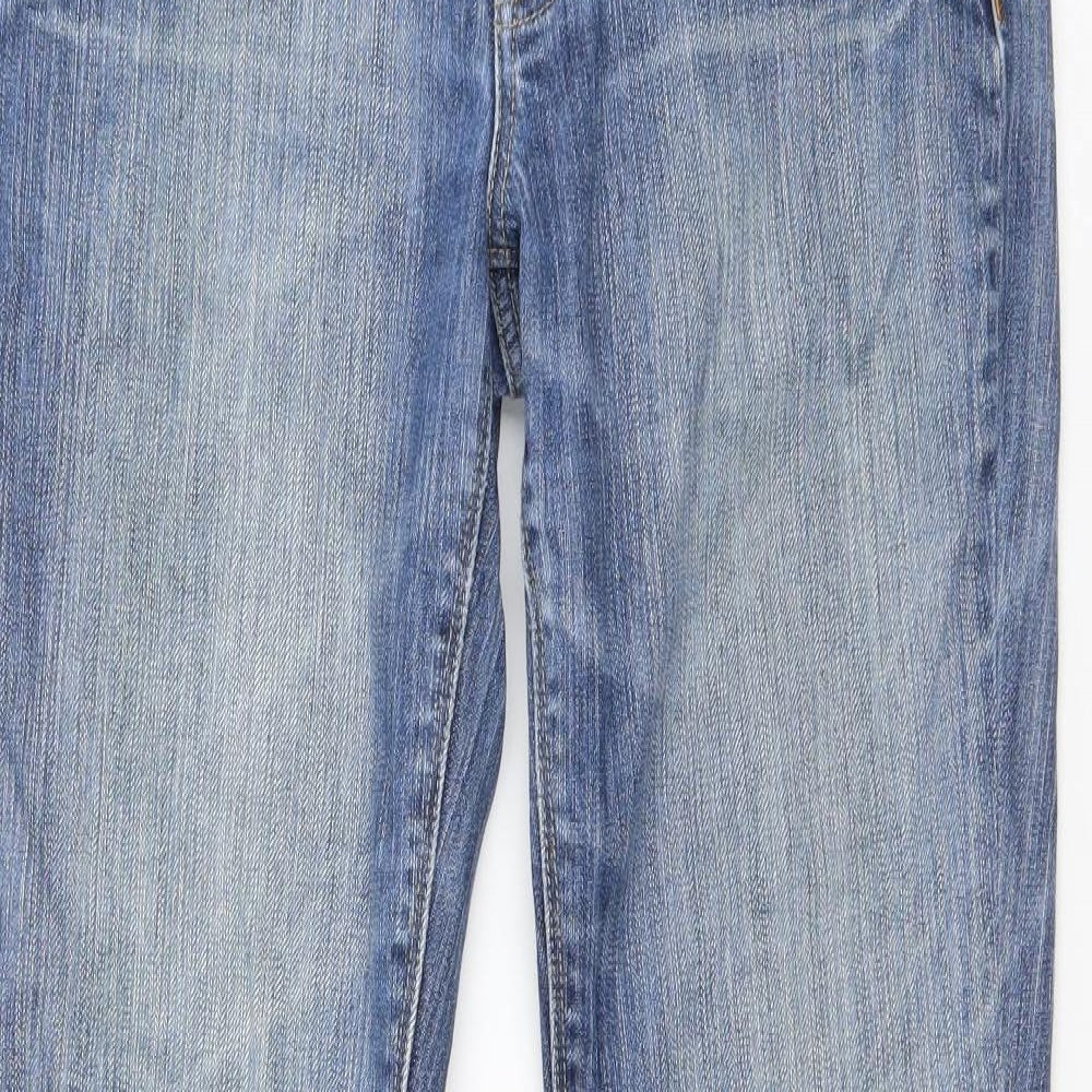 Karen Miller Womens Blue  Cotton Straight Jeans Size 10 L32 in Regular