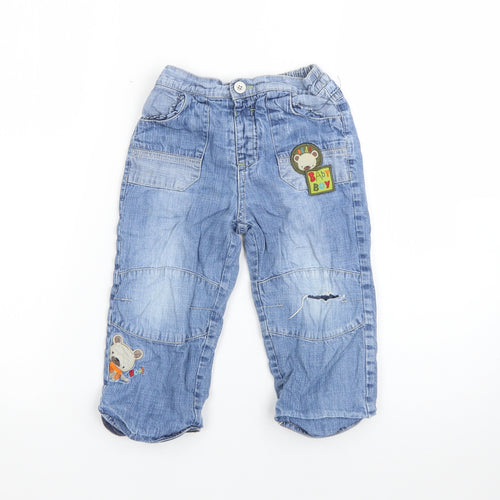 TU Baby Blue  Cotton  Jeans Size 18-24 Months   - baby bear