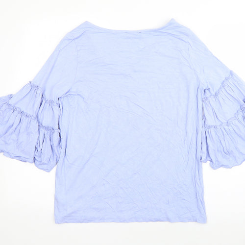 F&F Womens Purple  Viscose Basic Blouse Size 8 Round Neck