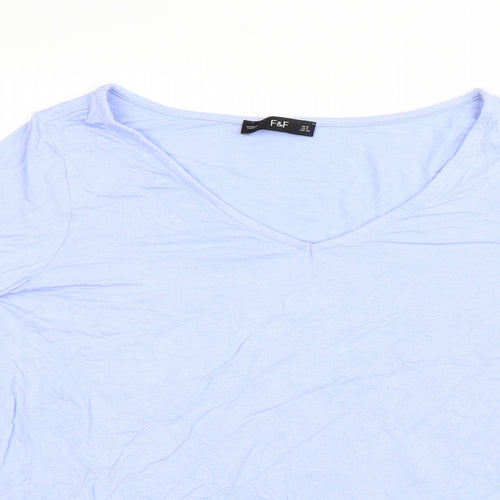 F&F Womens Purple  Viscose Basic Blouse Size 8 Round Neck