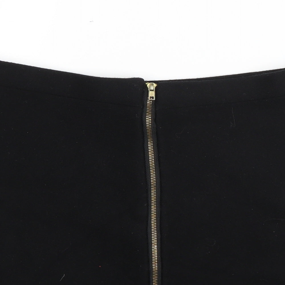 Atmosphere Womens Black  Viscose A-Line Skirt Size 10   Zip