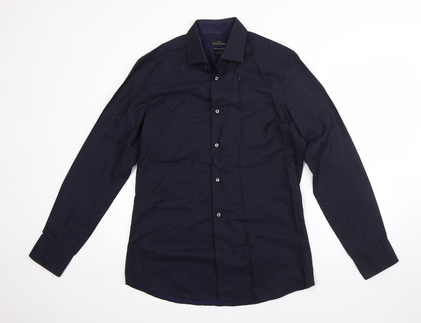 NEXT Mens Blue  Cotton  Dress Shirt Size 39 Collared Button