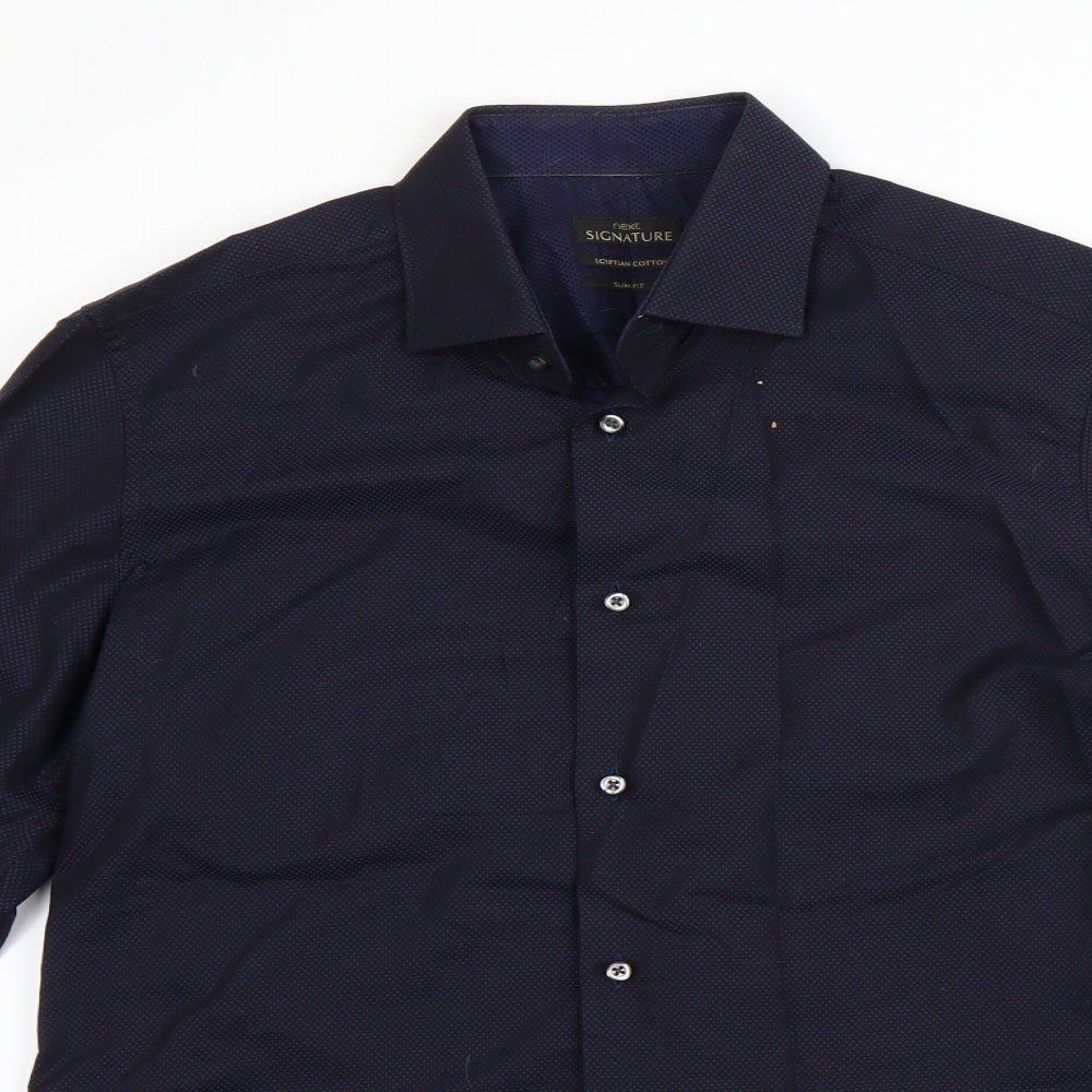 NEXT Mens Blue  Cotton  Dress Shirt Size 39 Collared Button