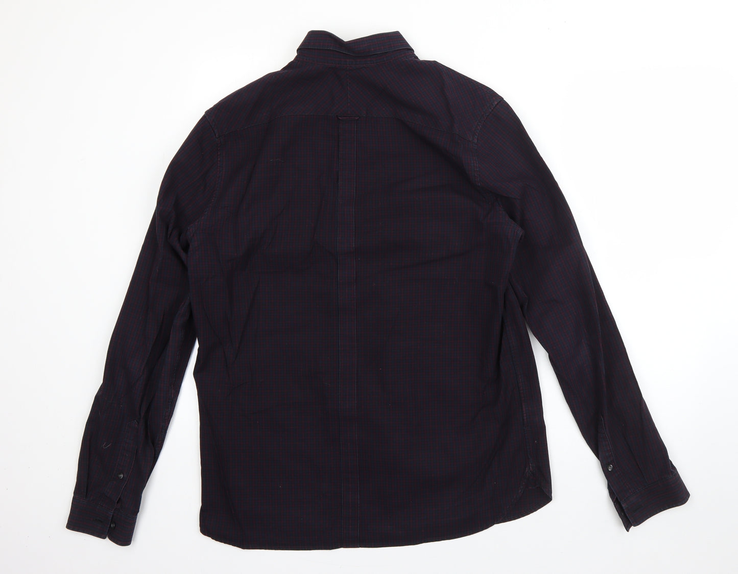 Fred Perry Mens Blue  Cotton  Button-Up Size M Collared Button