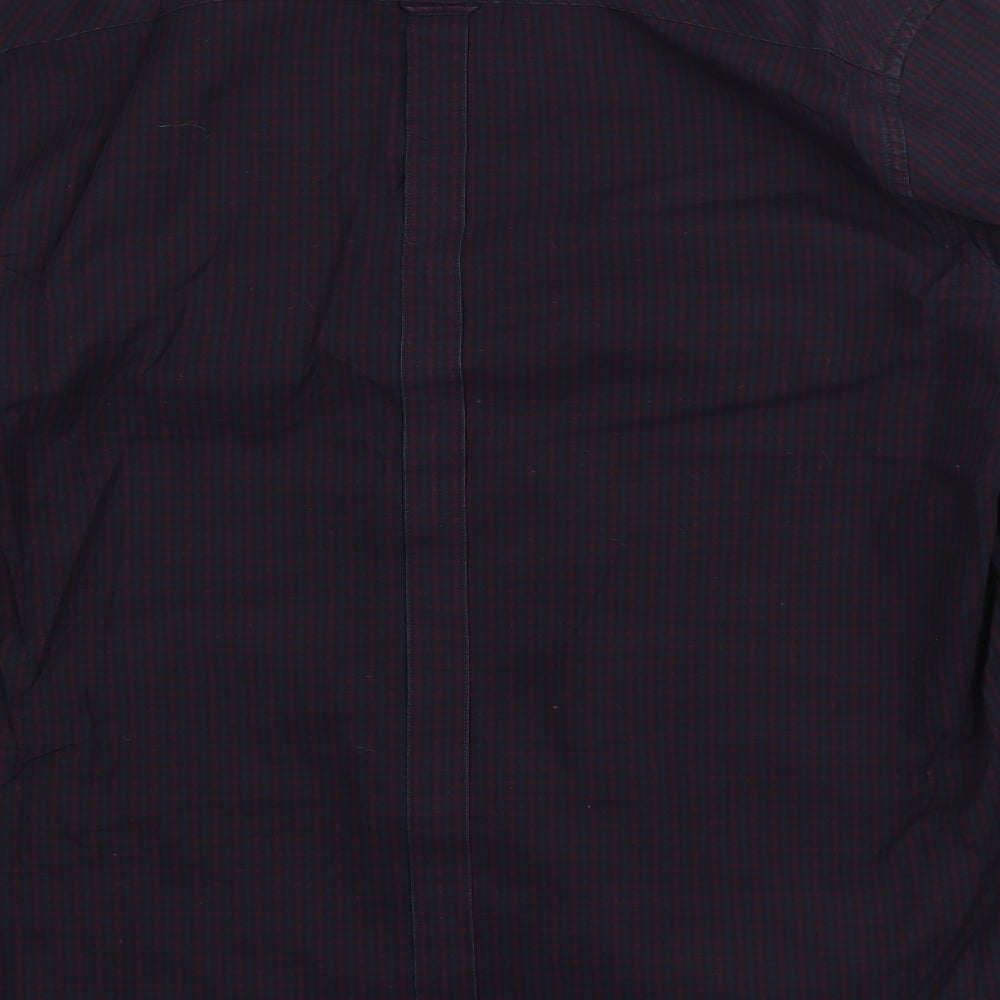 Fred Perry Mens Blue  Cotton  Button-Up Size M Collared Button