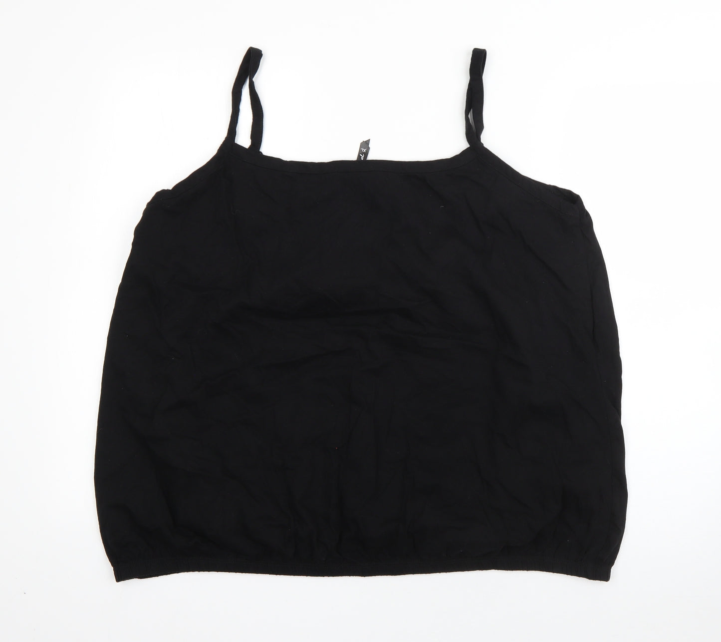 BM Womens Black  Cotton Basic Blouse Size XL Square Neck