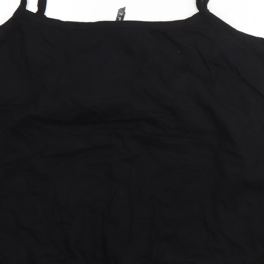 BM Womens Black  Cotton Basic Blouse Size XL Square Neck