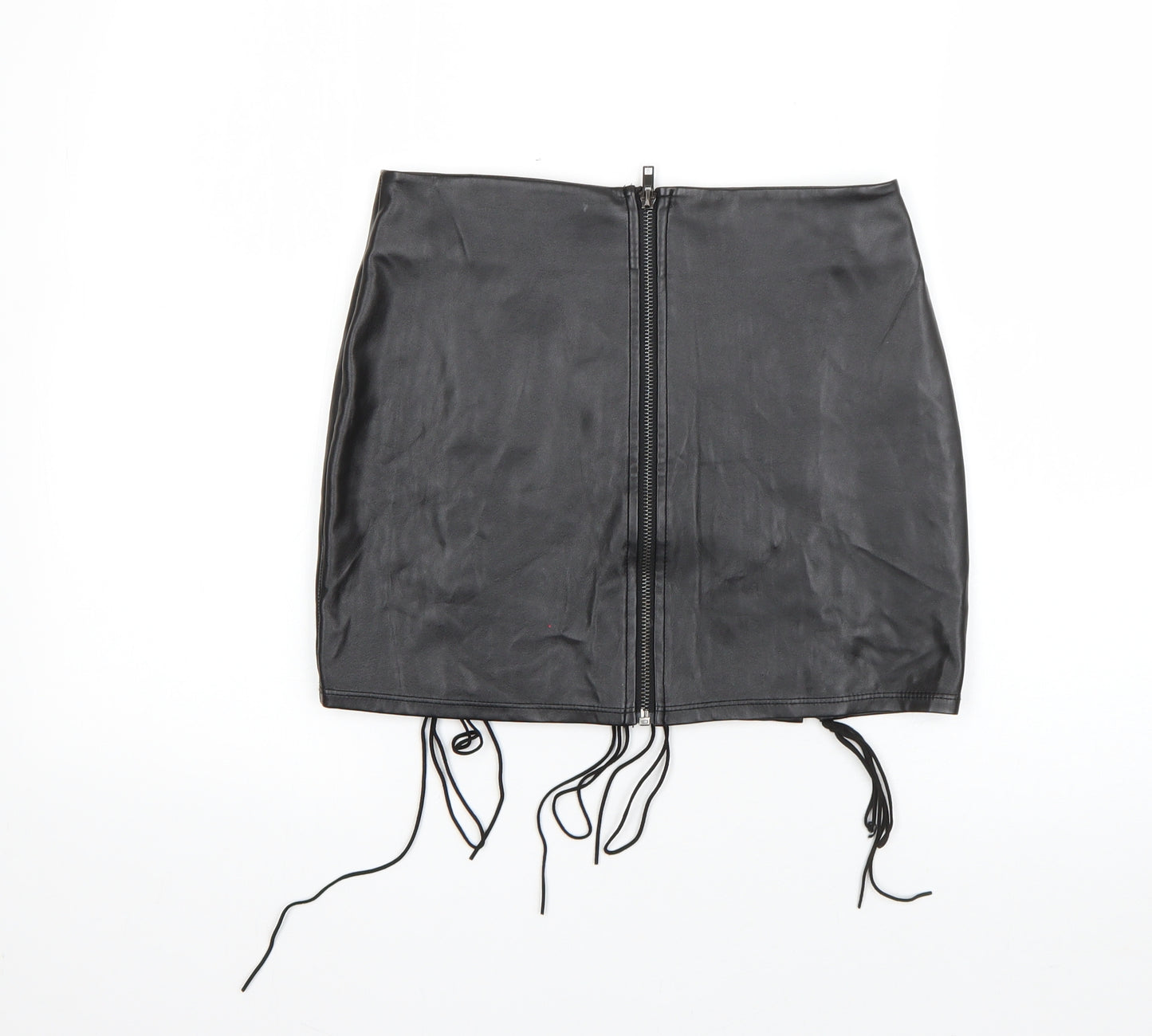 Ann Summers Womens Black  Polyurethane Straight & Pencil Skirt Size 10   Zip