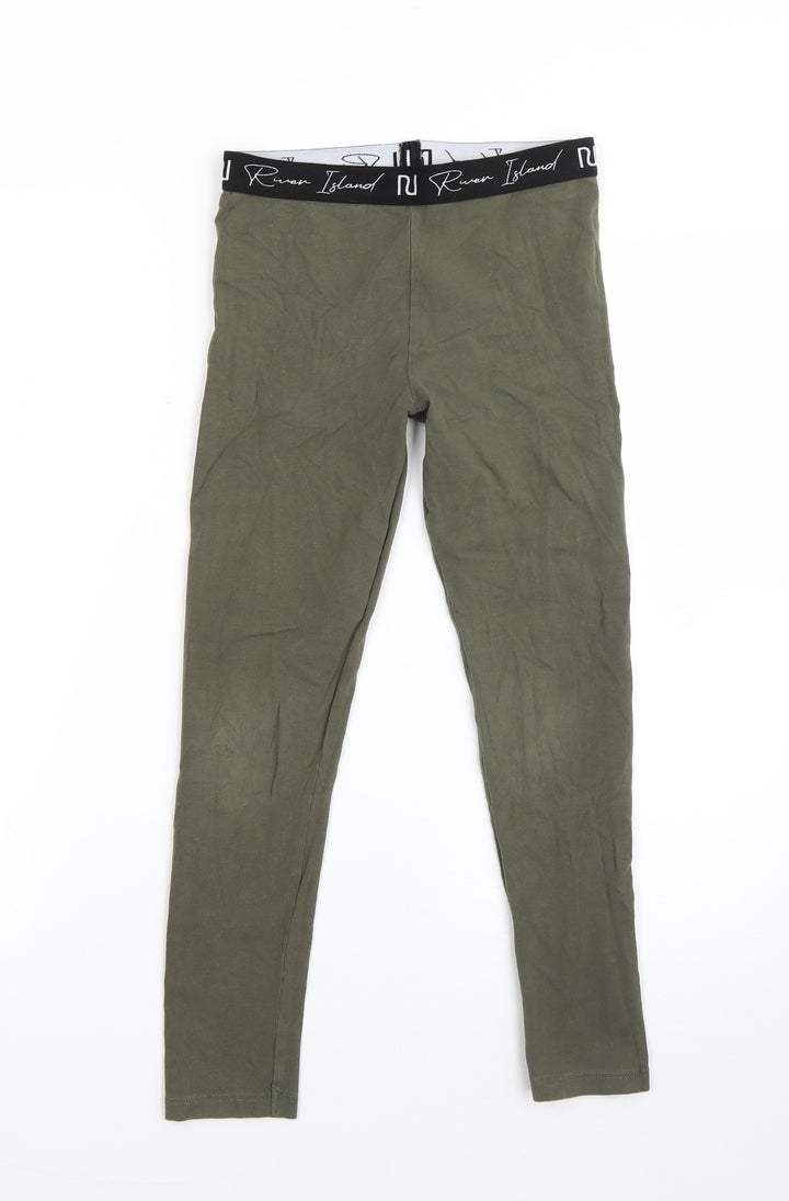 River Island Girls Green Cotton Pyjama Pants Size 9-10 Years