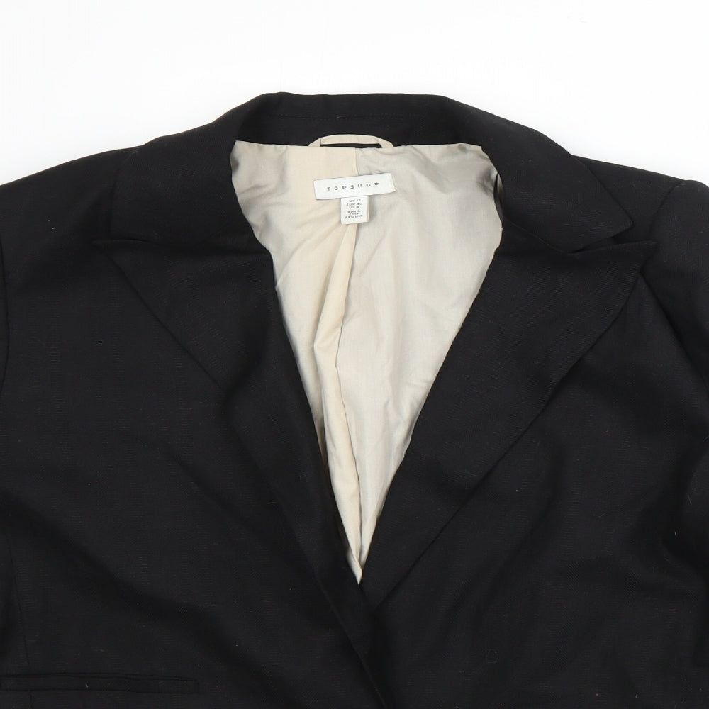 Topshop Womens Black   Jacket Blazer Size 12  Button