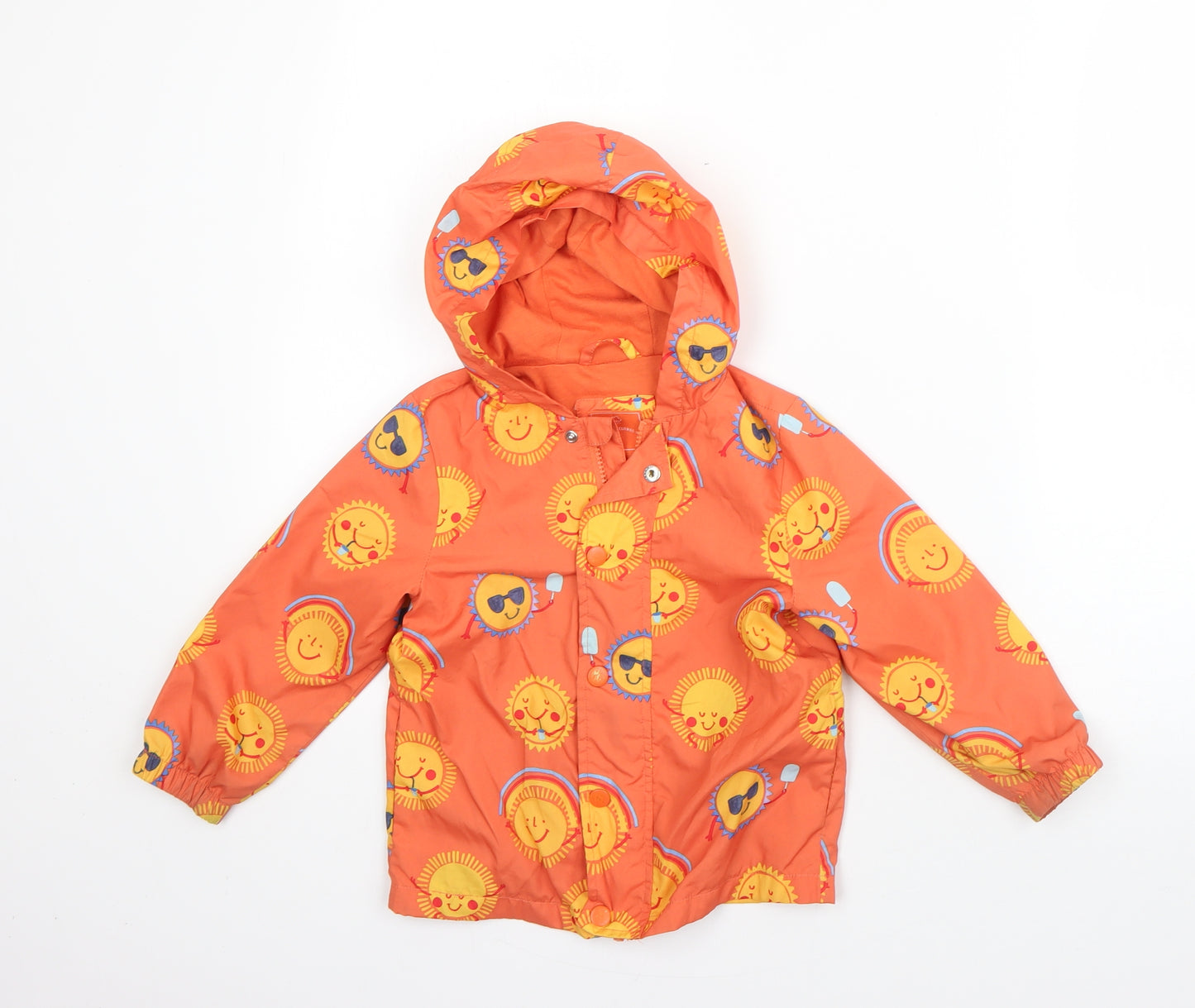 TU Boys Orange   Rain Coat Coat Size 2-3 Years  Zip