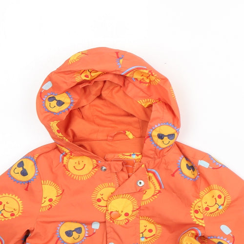 TU Boys Orange   Rain Coat Coat Size 2-3 Years  Zip