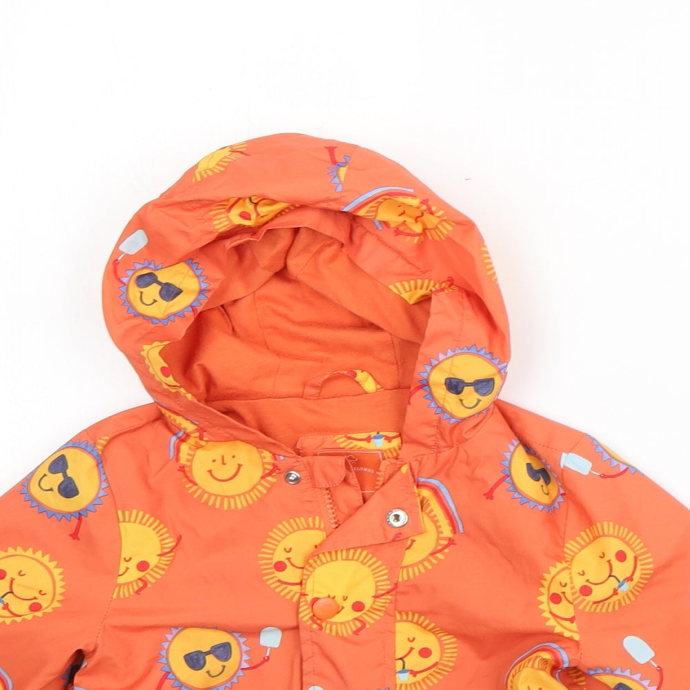 TU Boys Orange   Rain Coat Coat Size 2-3 Years  Zip