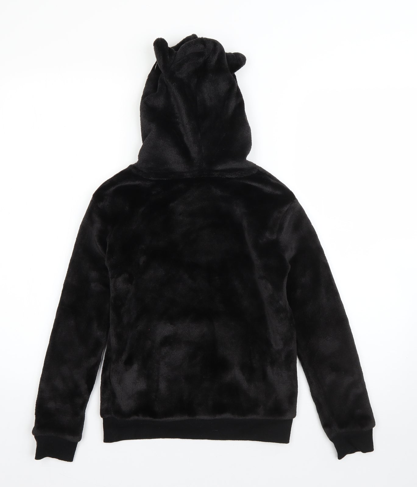 H&M Girls Black  Polyester Pullover Hoodie Size 9-10 Years   - Magical Cat