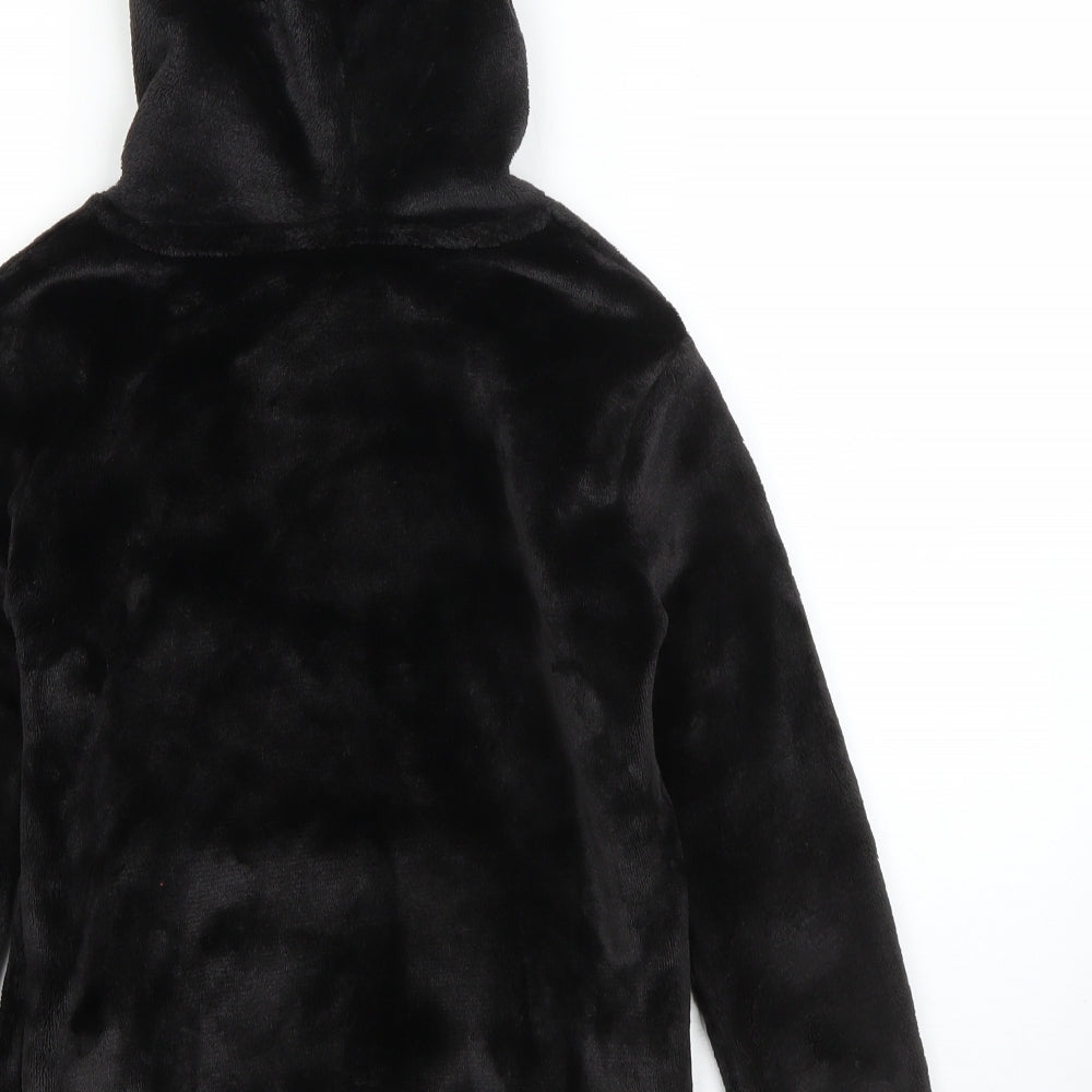 H&M Girls Black  Polyester Pullover Hoodie Size 9-10 Years   - Magical Cat