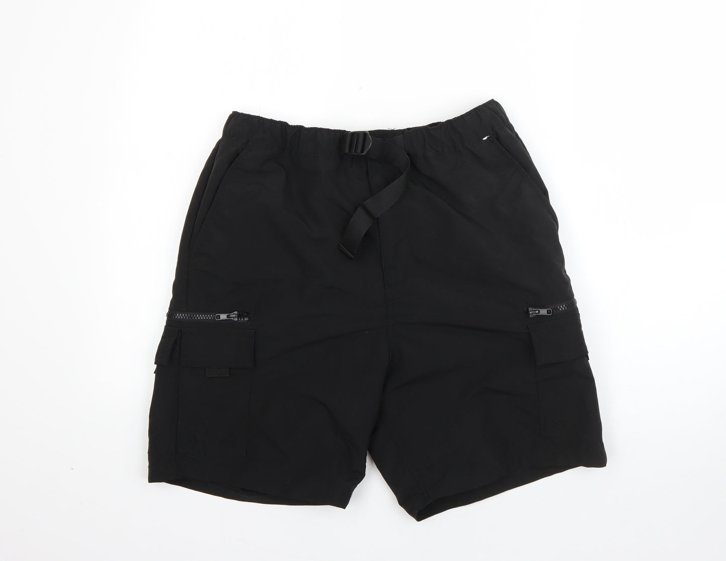 Denim Co Mens Black  Polyester Cargo Shorts Size M L8 in Regular