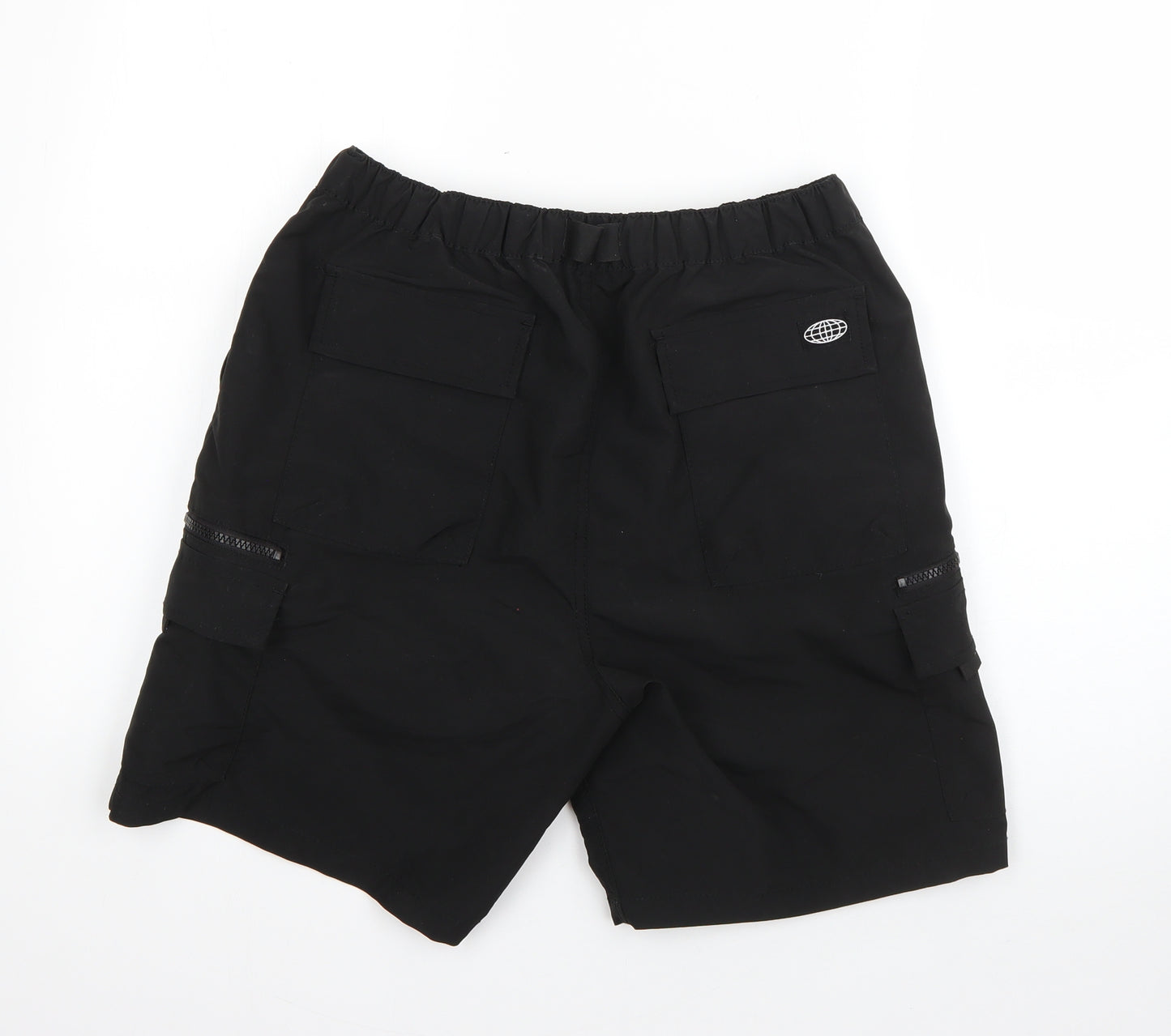 Denim Co Mens Black  Polyester Cargo Shorts Size M L8 in Regular