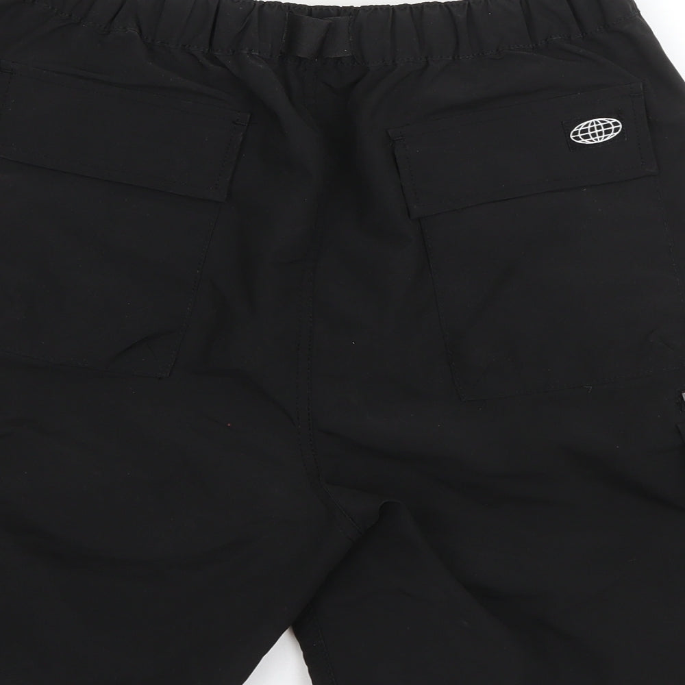 Denim Co Mens Black  Polyester Cargo Shorts Size M L8 in Regular