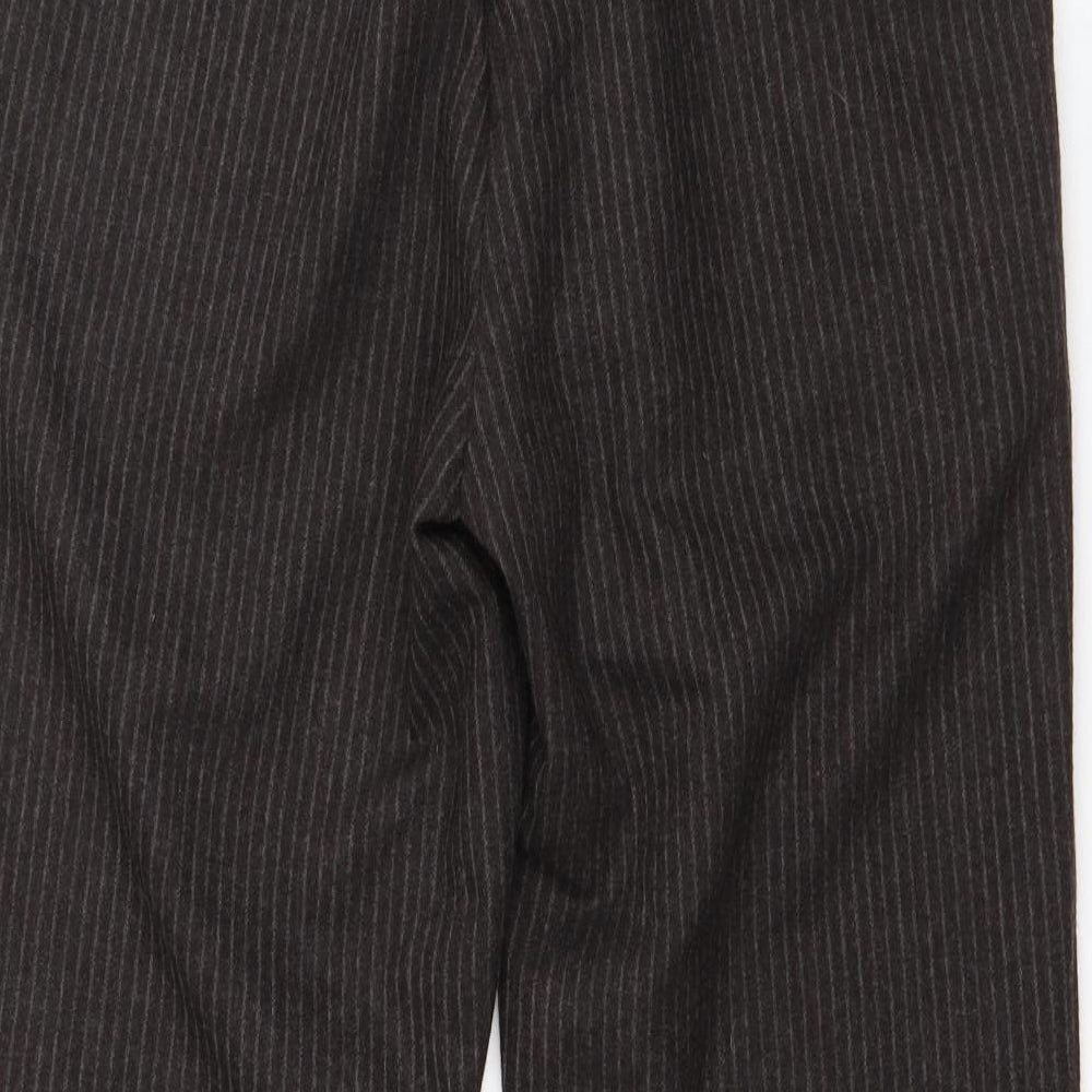 HIJKLM Womens Brown Striped Wool Dress Pants Trousers Size 32 L30 in Regular
