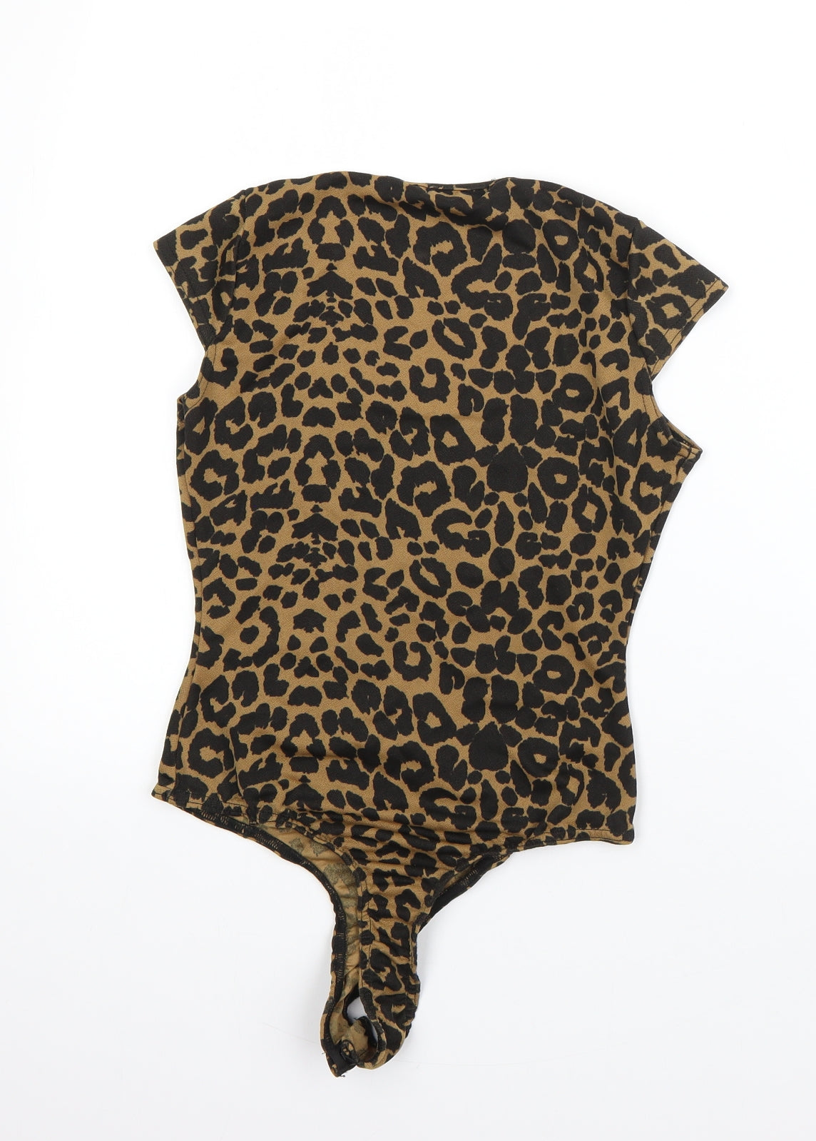 Pretty Little Thing Womens Brown Animal Print Polyester Romper One-Piece Size 8
