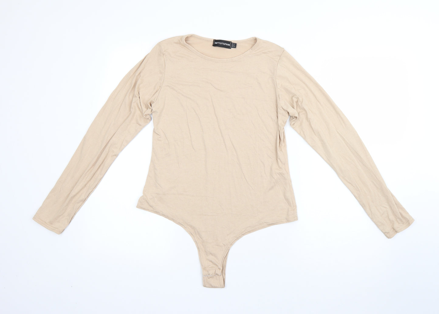 Pretty Little Thing Womens Beige  Viscose Romper One-Piece Size 12