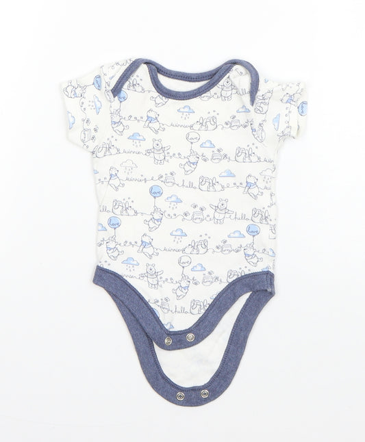 George Boys White  Cotton Babygrow One-Piece Size 0-3 Months   - Winnie the Pooh