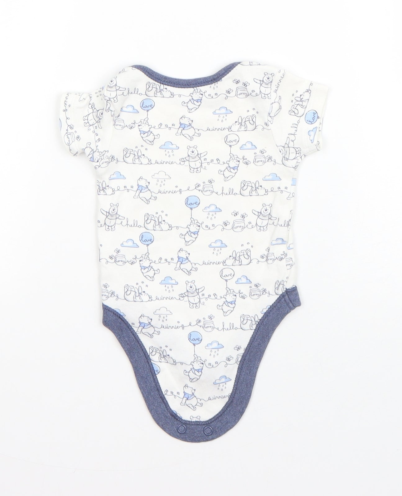 George Boys White  Cotton Babygrow One-Piece Size 0-3 Months   - Winnie the Pooh
