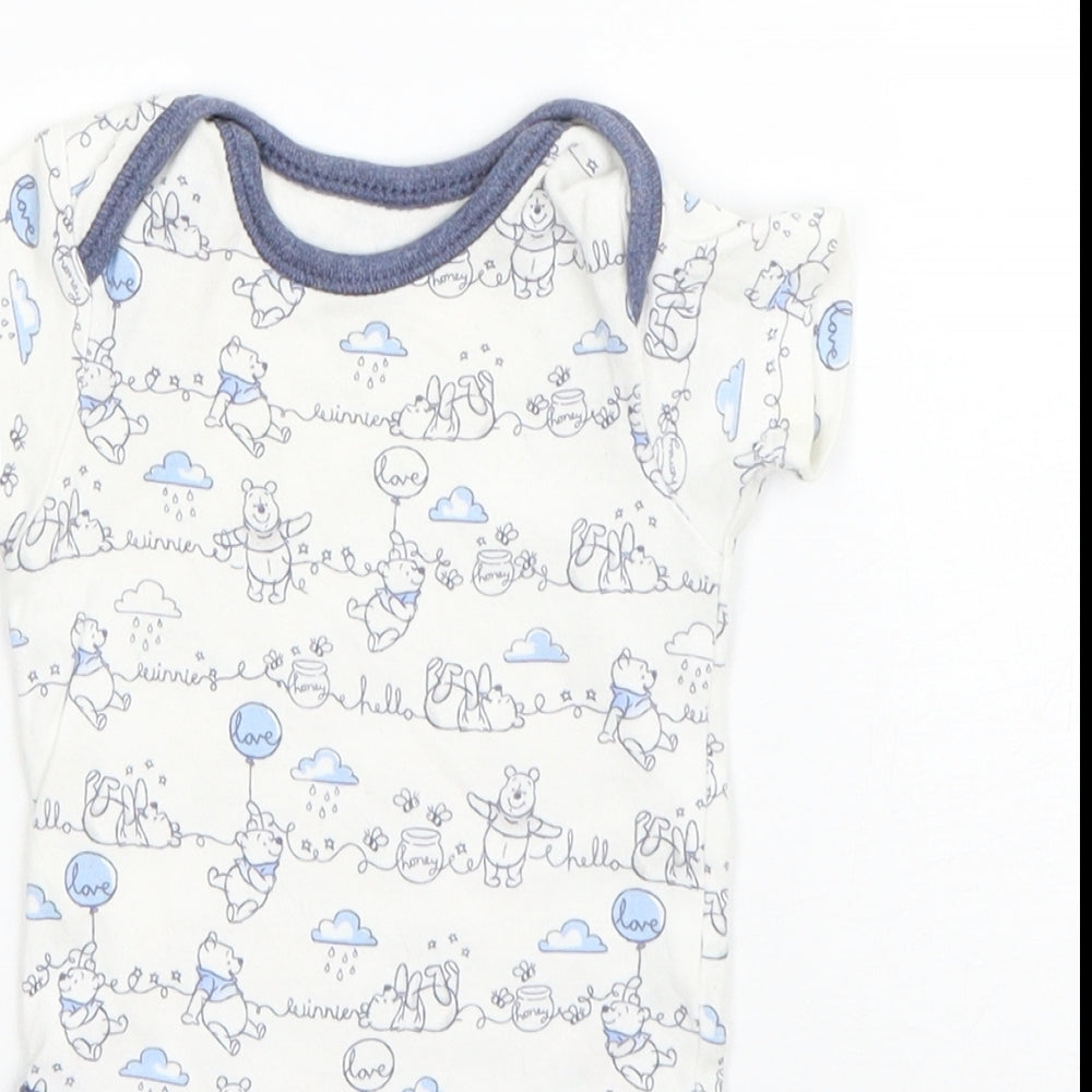 George Boys White  Cotton Babygrow One-Piece Size 0-3 Months   - Winnie the Pooh