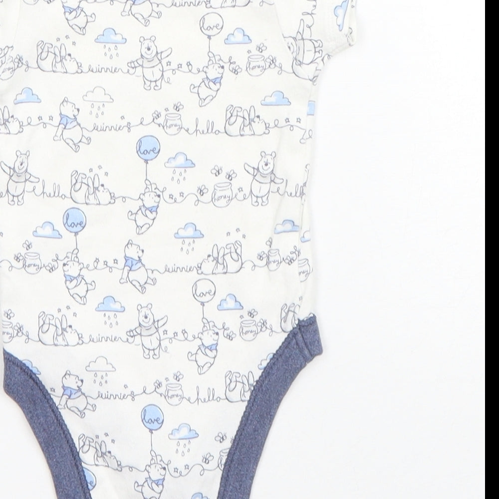 George Boys White  Cotton Babygrow One-Piece Size 0-3 Months   - Winnie the Pooh